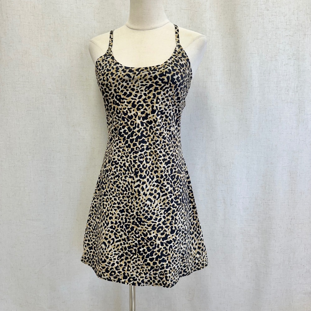 Outdoor Voices Leopard Print The Athletic Dress Small Racerback Built in Shorts - Picture 3 of 15